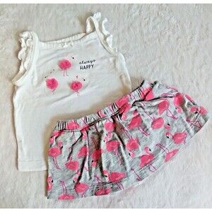 shirt and skirt 6 months Carters baby girls Flamingos Girl tank bloomers infant